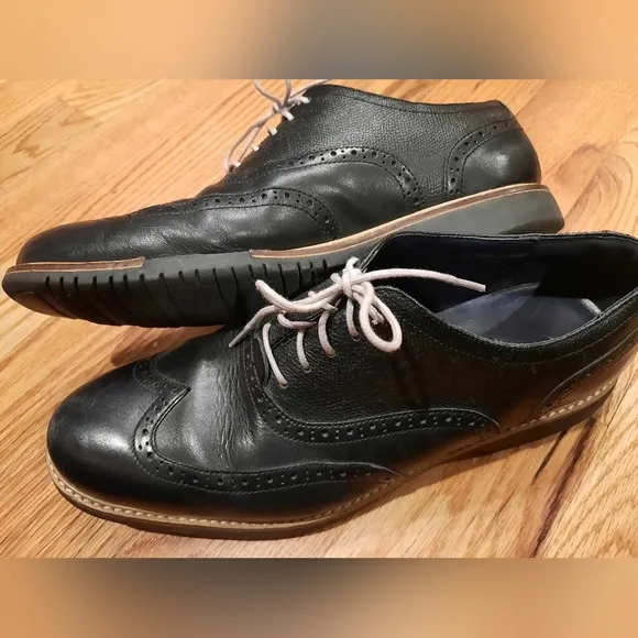 Cole Haan Black Wingtip Oxford Leather Shoes Lace Up Morris Size 10M‎ C11233