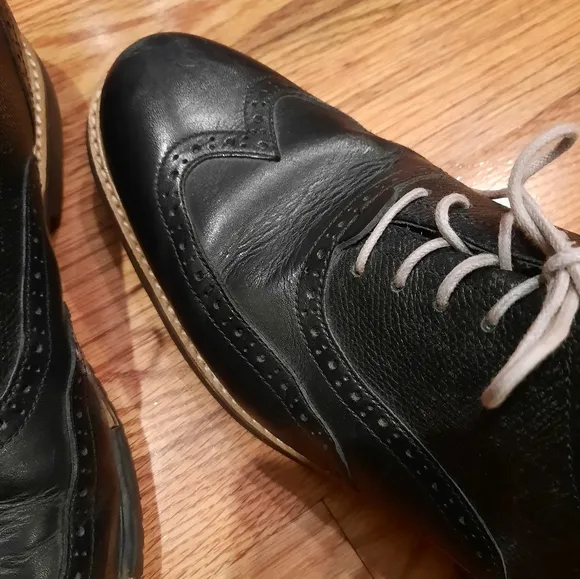 Cole Haan Black Wingtip Oxford Leather Shoes Lace Up Morris Size 10M‎ C11233