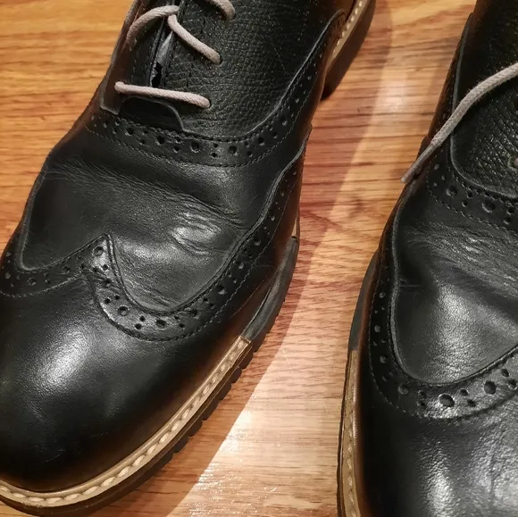 Cole Haan Black Wingtip Oxford Leather Shoes Lace Up Morris Size 10M‎ C11233