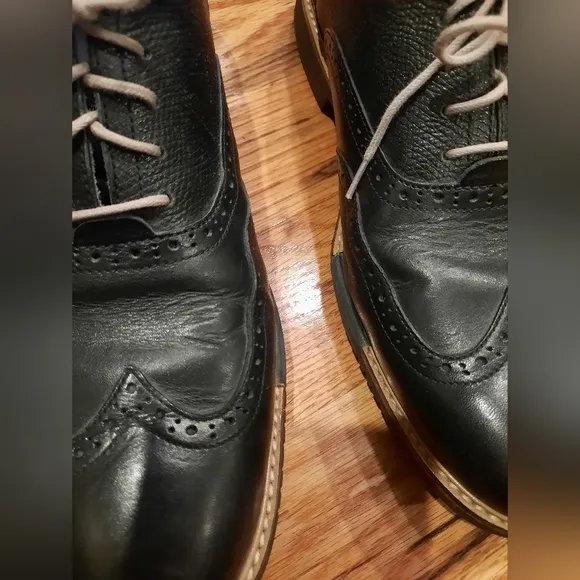 Cole Haan Black Wingtip Oxford Leather Shoes Lace Up Morris Size 10M‎ C11233