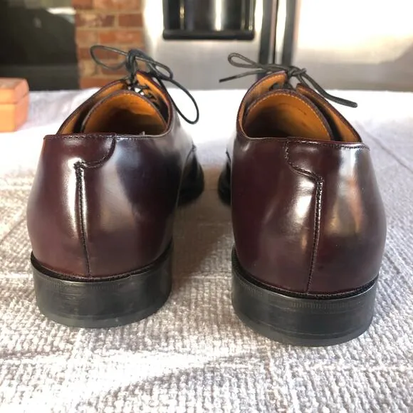 Cole Haan City Bostonian Maroon Leather Cap Toe Derby Dress Shoes Mens Sz 10 D