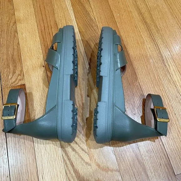 Cole Haan Fraya Womens Ankle Strap Platform Sandals Size 9 Green NEW WITHOUT BOX