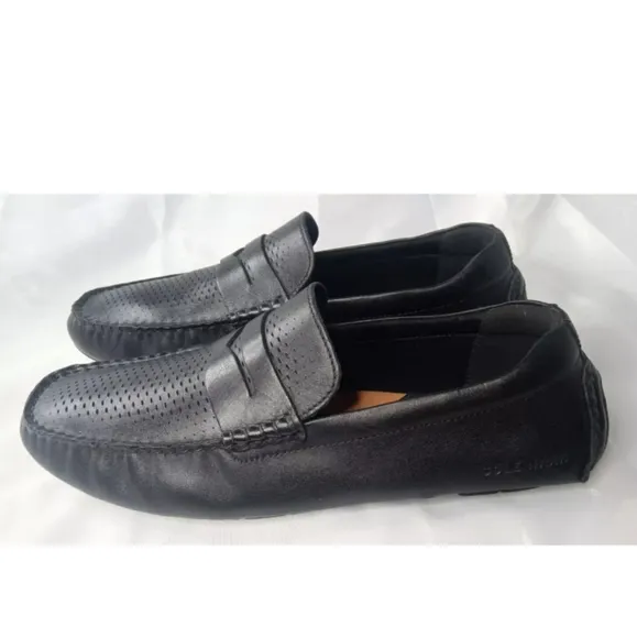 Cole Haan Grand Laser Penny Loafer Diver Shoes Men's Size 10 Black