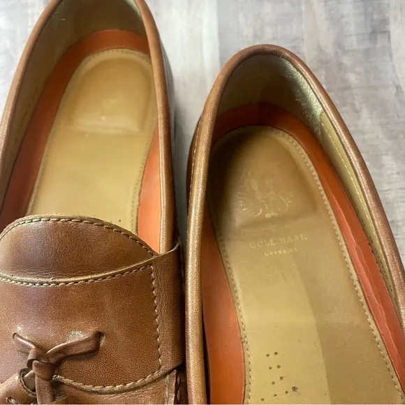 Cole Haan Grand OS Pinch Tassel Tan Brown Leather Loafer Mens Size 11 M C12770