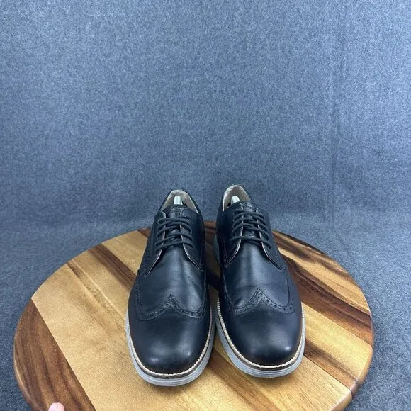 Cole Haan Grand OS Shoes Mens Size 11 Wingtip Derby Black Leather C26470