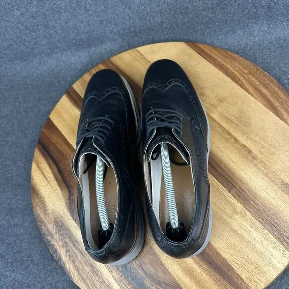 Cole Haan Grand OS Shoes Mens Size 11 Wingtip Derby Black Leather C26470
