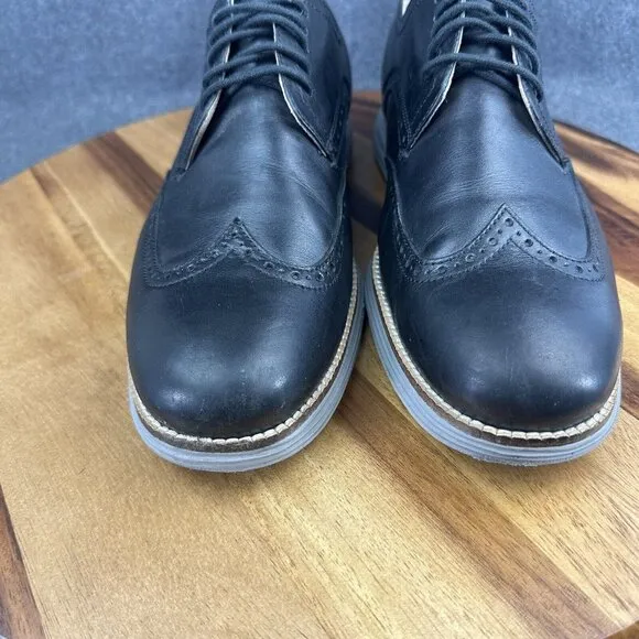 Cole Haan Grand OS Shoes Mens Size 11 Wingtip Derby Black Leather C26470