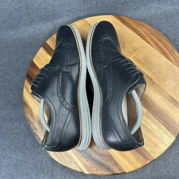 Cole Haan Grand OS Shoes Mens Size 11 Wingtip Derby Black Leather C26470