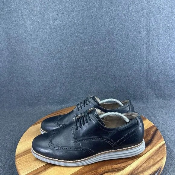 Cole Haan Grand OS Shoes Mens Size 11 Wingtip Derby Black Leather C26470