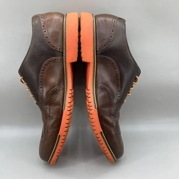 Cole Haan Great Jones Brogue Oxford Men Size 13 M Brown Orange Leather Low Shoes