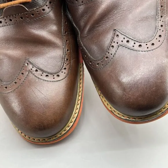Cole Haan Great Jones Brogue Oxford Men Size 13 M Brown Orange Leather Low Shoes