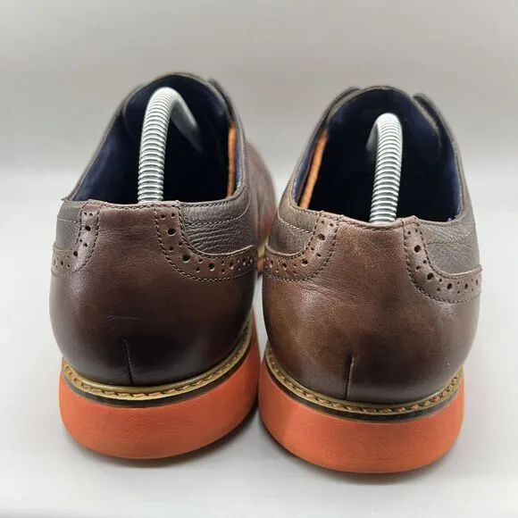 Cole Haan Great Jones Brogue Oxford Men Size 13 M Brown Orange Leather Low Shoes