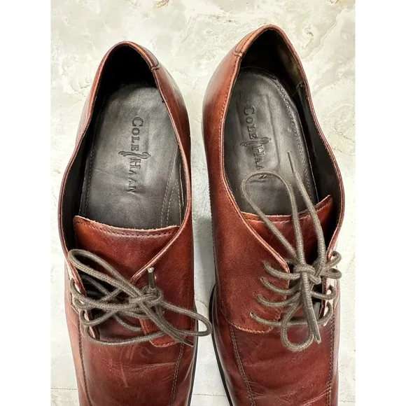 Cole Haan Henry Grand C10720 Men's US 11 M Brown Leather Lace-Up Oxford Shoes