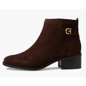 Cole Haan Holis Buckle Brown Suede Booties Size 7 NWOT Stylish Comfy Boots