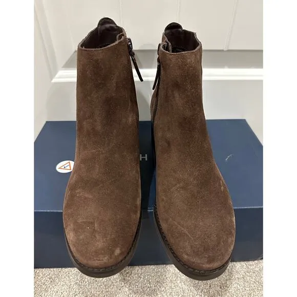 Cole Haan Holis Buckle Brown Suede Booties Size 7 NWOT Stylish Comfy Boots
