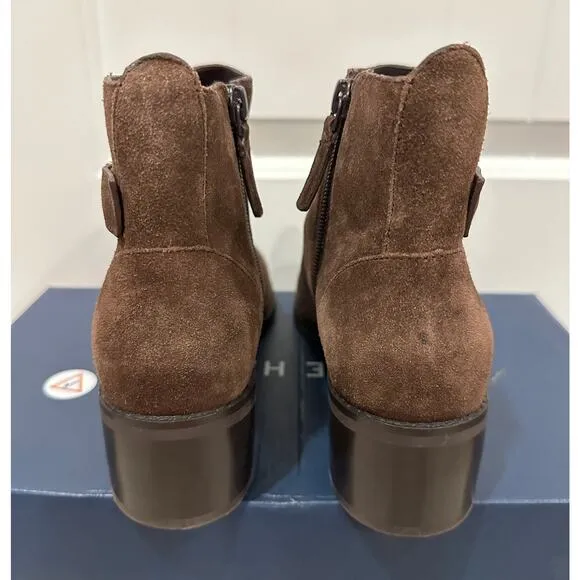 Cole Haan Holis Buckle Brown Suede Booties Size 7 NWOT Stylish Comfy Boots