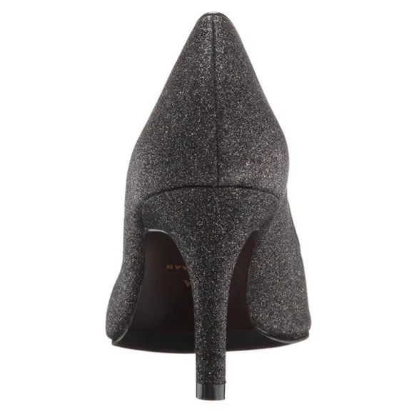 Cole Haan Juliana Pump 75 Black Glitter Leather Evening Dress Shoes Heels 7 M