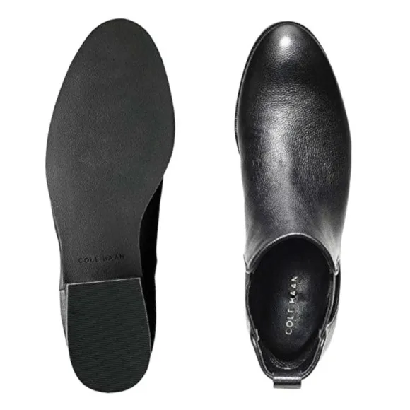 Cole Haan Landsman Genuine Leather Chelsea Pull On Ankle Booties