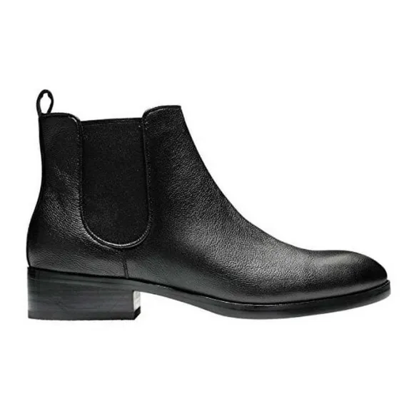 Cole Haan Landsman Genuine Leather Chelsea Pull On Ankle Booties
