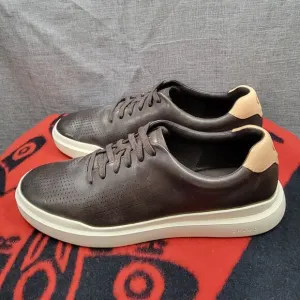 Cole Haan Men GrandPro Rally Laser Cut Dark Brown Leather Sneaker Size 11.5