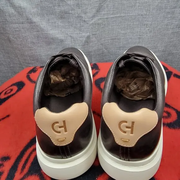 Cole Haan Men GrandPro Rally Laser Cut Dark Brown Leather Sneaker Size 11.5