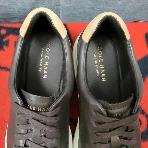 Cole Haan Men GrandPro Rally Laser Cut Dark Brown Leather Sneaker Size 11.5