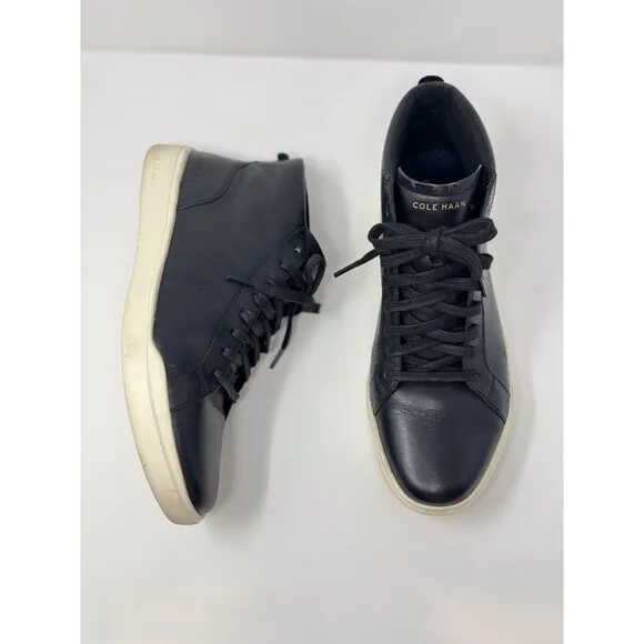 Cole Haan Men Shoes Black Leather Grand Crosscourt Modern Mid Top Sneaker US 11M