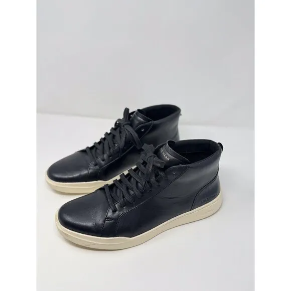 Cole Haan Men Shoes Black Leather Grand Crosscourt Modern Mid Top Sneaker US 11M