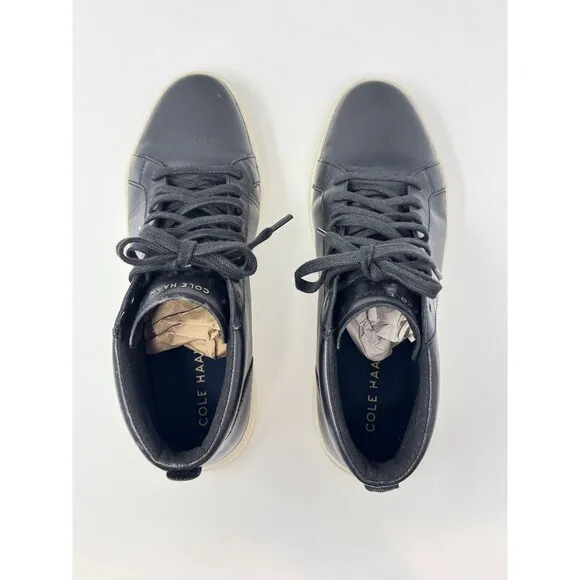 Cole Haan Men Shoes Black Leather Grand Crosscourt Modern Mid Top Sneaker US 11M