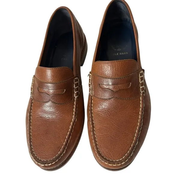 Cole Haan Mens Loafer Shoes Brown Leather Size 9M.