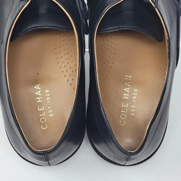 Cole Haan Men's Size 10.5M Warren Apron Toe Leather Oxfords Shoes Black C30159