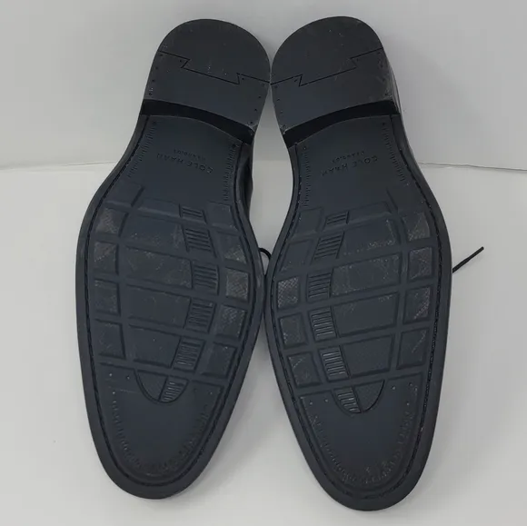 Cole Haan Men's Size 10.5M Warren Apron Toe Leather Oxfords Shoes Black C30159