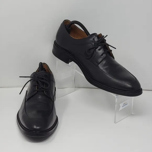 Cole Haan Men's Size 10.5M Warren Apron Toe Leather Oxfords Shoes Black C30159