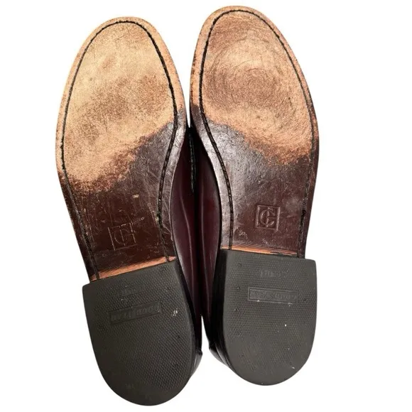 Cole Haan Mens Size 9 Mahogany Burgundy Pinch Tassel Loafers Stylish SU