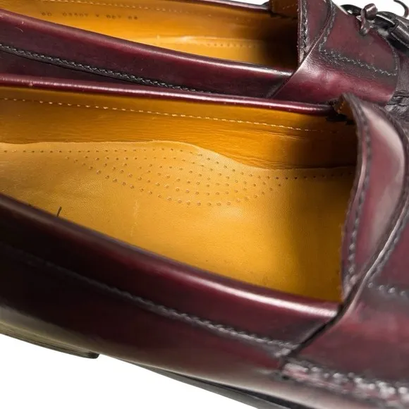 Cole Haan Mens Size 9 Mahogany Burgundy Pinch Tassel Loafers Stylish SU