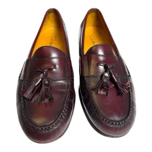 Cole Haan Mens Size 9 Mahogany Burgundy Pinch Tassel Loafers Stylish SU
