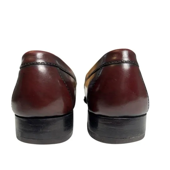 Cole Haan Mens Size 9 Mahogany Burgundy Pinch Tassel Loafers Stylish SU