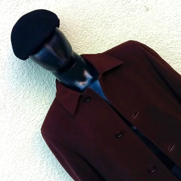 COLE HAAN MEN'S STYLISH WOOL/CASHMERE BLEND WOOL LUXURY COAT/ LAMBSKIN TRIM
