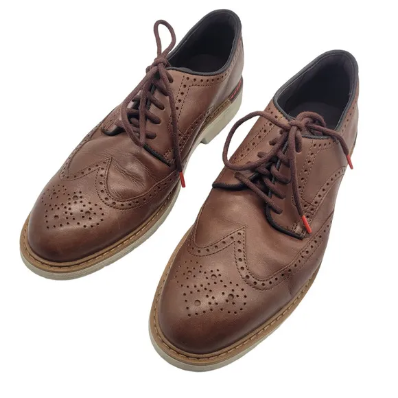 Cole Haan Men's sz 9 M Go-To Wingtip Oxford lace up shoes C35085 brown leather