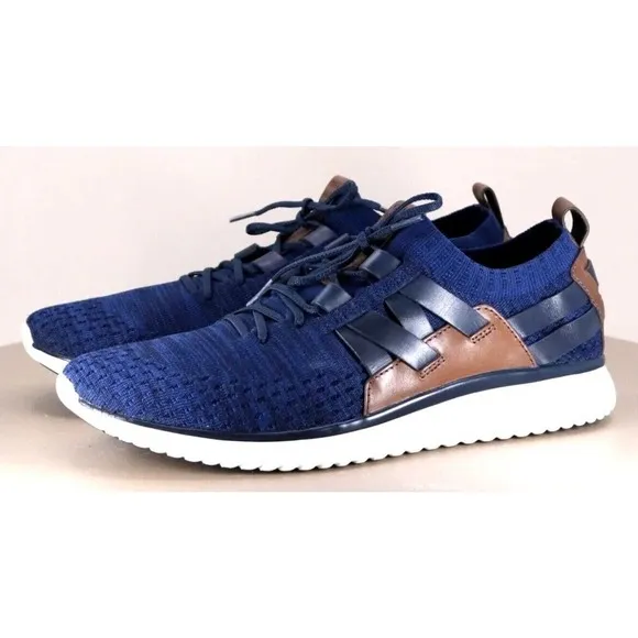 Cole Haan Navy Grand OS Motion Woven Casual Shoes Mens 12 Light Use Fast Ship
