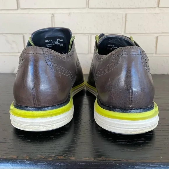 Cole Haan Oxford Mens 9.5 Original Grand Lux Leather Wingtip Shoes C31548