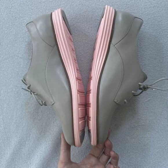 Cole Haan Øriginal Grand Oxford Women's 11 Paloma Leather W17145‎ Grey Pink