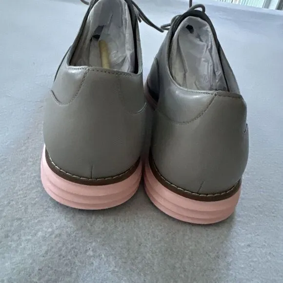 Cole Haan Øriginal Grand Oxford Women's 11 Paloma Leather W17145‎ Grey Pink