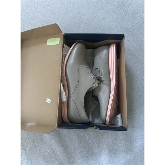 Cole Haan Øriginal Grand Oxford Women's 11 Paloma Leather W17145‎ Grey Pink
