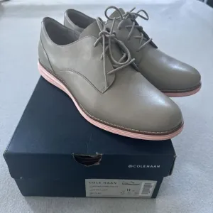 Cole Haan Øriginal Grand Oxford Women's 11 Paloma Leather W17145‎ Grey Pink