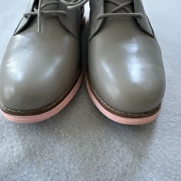 Cole Haan Øriginal Grand Oxford Women's 11 Paloma Leather W17145‎ Grey Pink