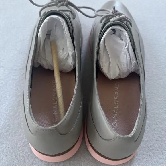 Cole Haan Øriginal Grand Oxford Women's 11 Paloma Leather W17145‎ Grey Pink
