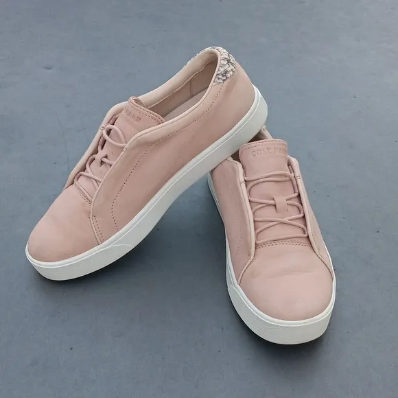 Cole Haan Womens Grandpro W16492 Light Beige Lace Up Sneakers