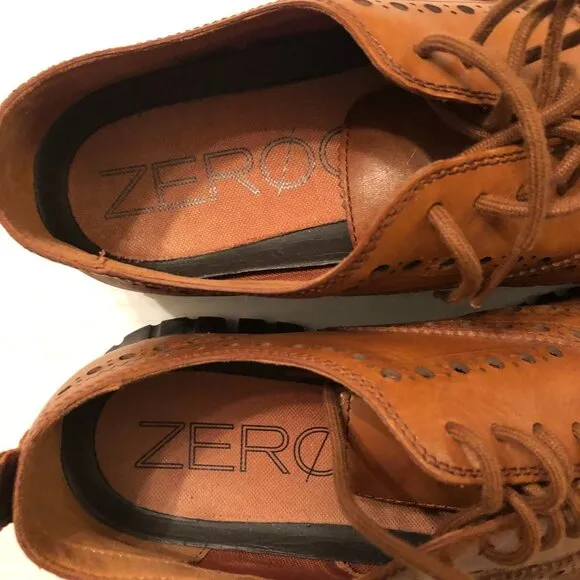 Cole Haan zerogrand men's brown leather wingtip Oxford shoes  size: 9M