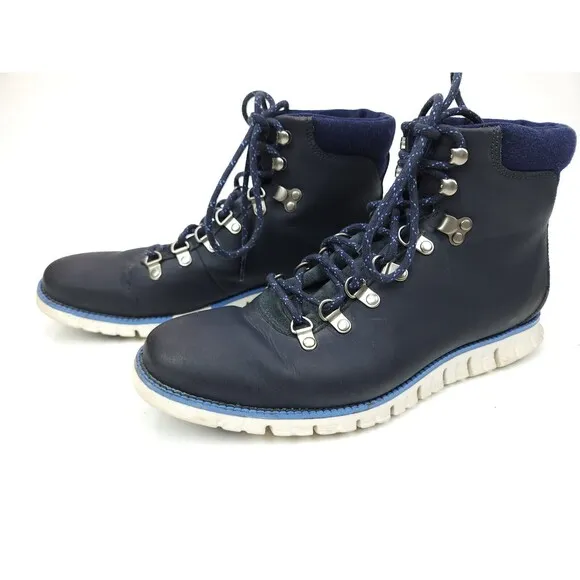 Cole Haan Zerogrand Navy White Hiker Boots Mens 9.5 M